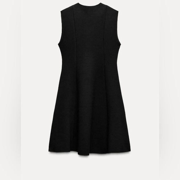 Nwt-Zara- STRETCH KNIT SKATER DRESS-S - Picture 2 of 5